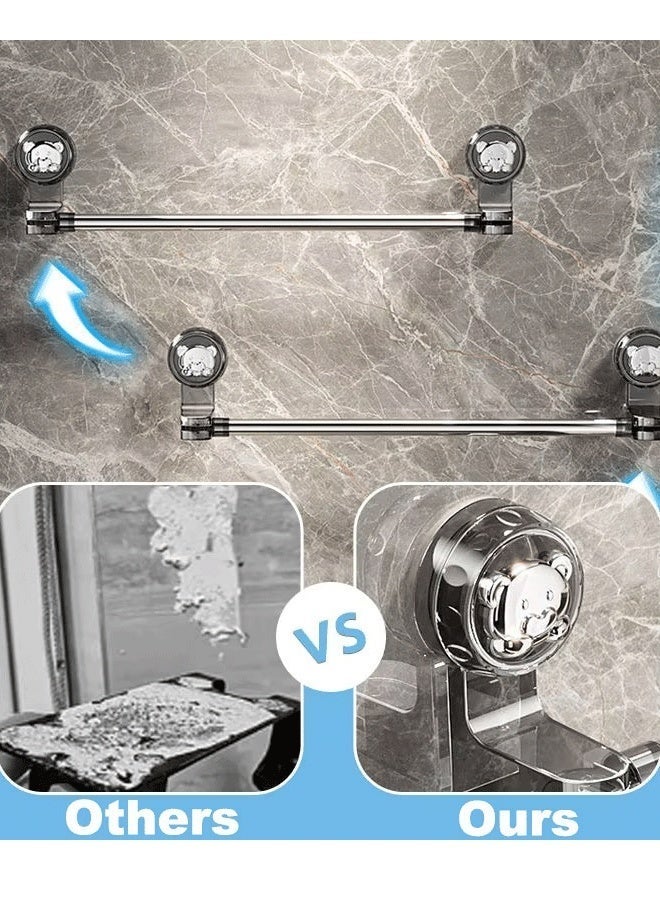 Reelyo 65-130CM Adjustable Retractable Suction Cup Storage Rod Multipurpose Towel Slipper Racks Household Bathroom Wall Mounted Adjustable Holders length Adjustable and Extendable Suction Cup Rack Bathroom Clothes Towel Hanging Shelf Storage Organiser - Image 2